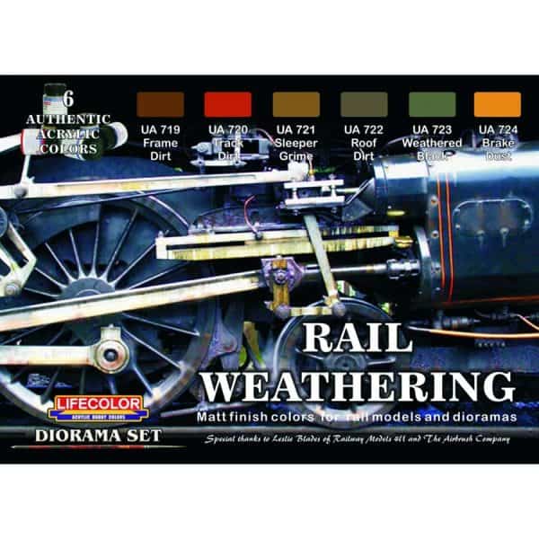 LifeColor Rail Weathering Set 22ml x 6