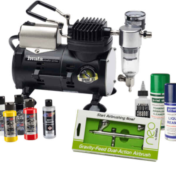 Iwata High Performance Plus HP-C Plus Airbrushing System with Smart Jet Pro Air Compressor