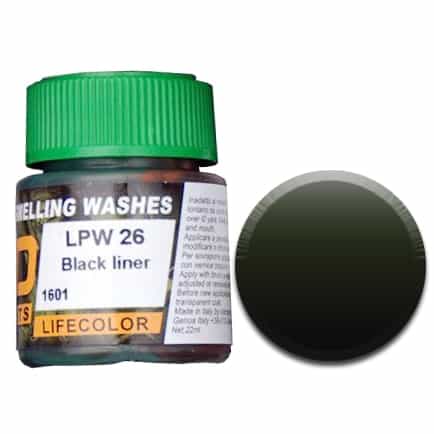 LifeColor Liquid Pigments Black Liner (22ml)