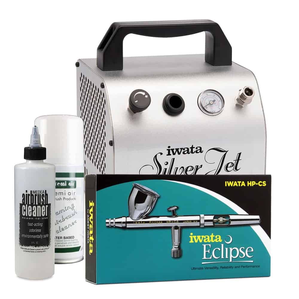 Silver Jet with Eclipse Professional Mobile MakeUp Airbrush Kit