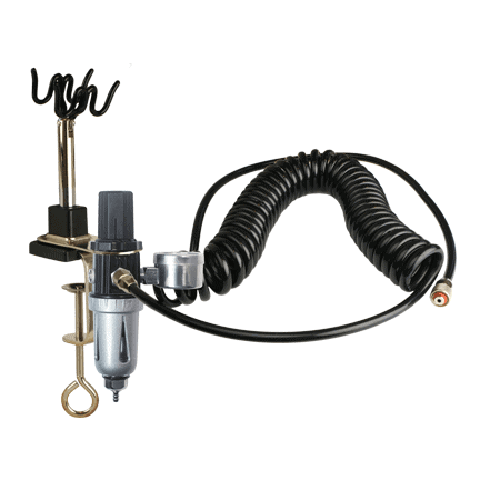 Sparmax 2-Way Airbrush Holder/Hanger with Air Pressure Regulator, Moisture Filter, bracket and cooling hose
